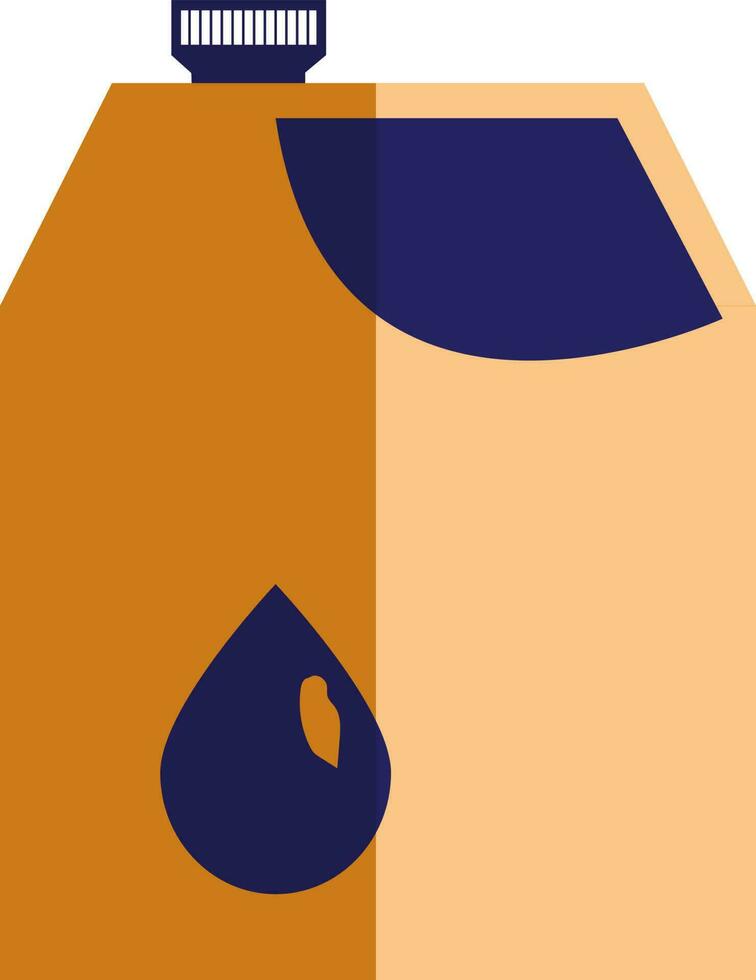 Illustration of a oil jerrycan in blue and yellow color. vector