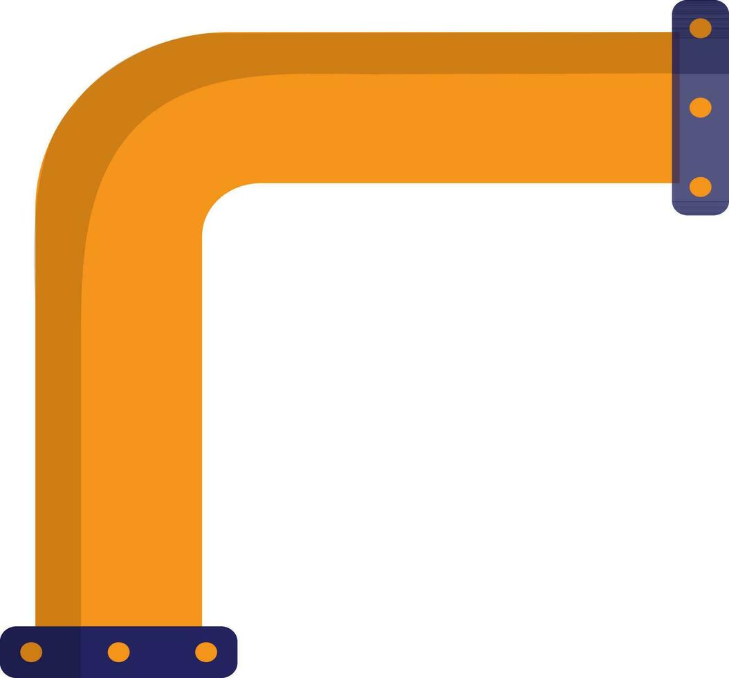 Yellow and blue pipe in flat style. vector