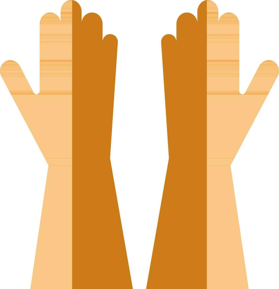 Yellow gloves in flat style. vector