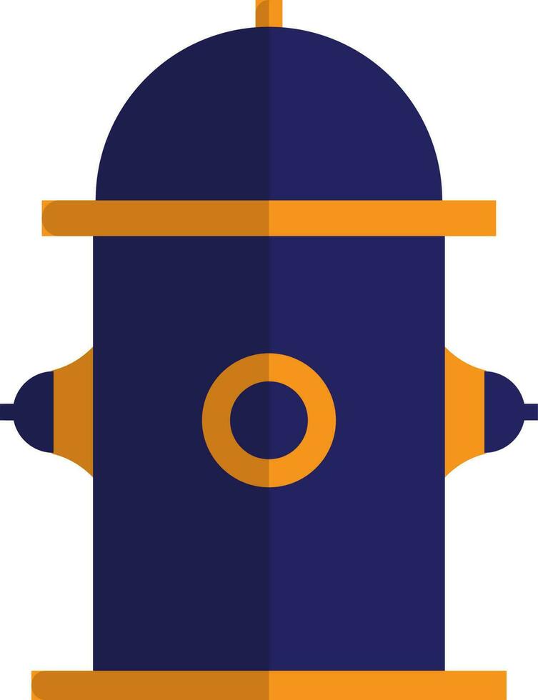 Blue and yellow hydrant icon. vector