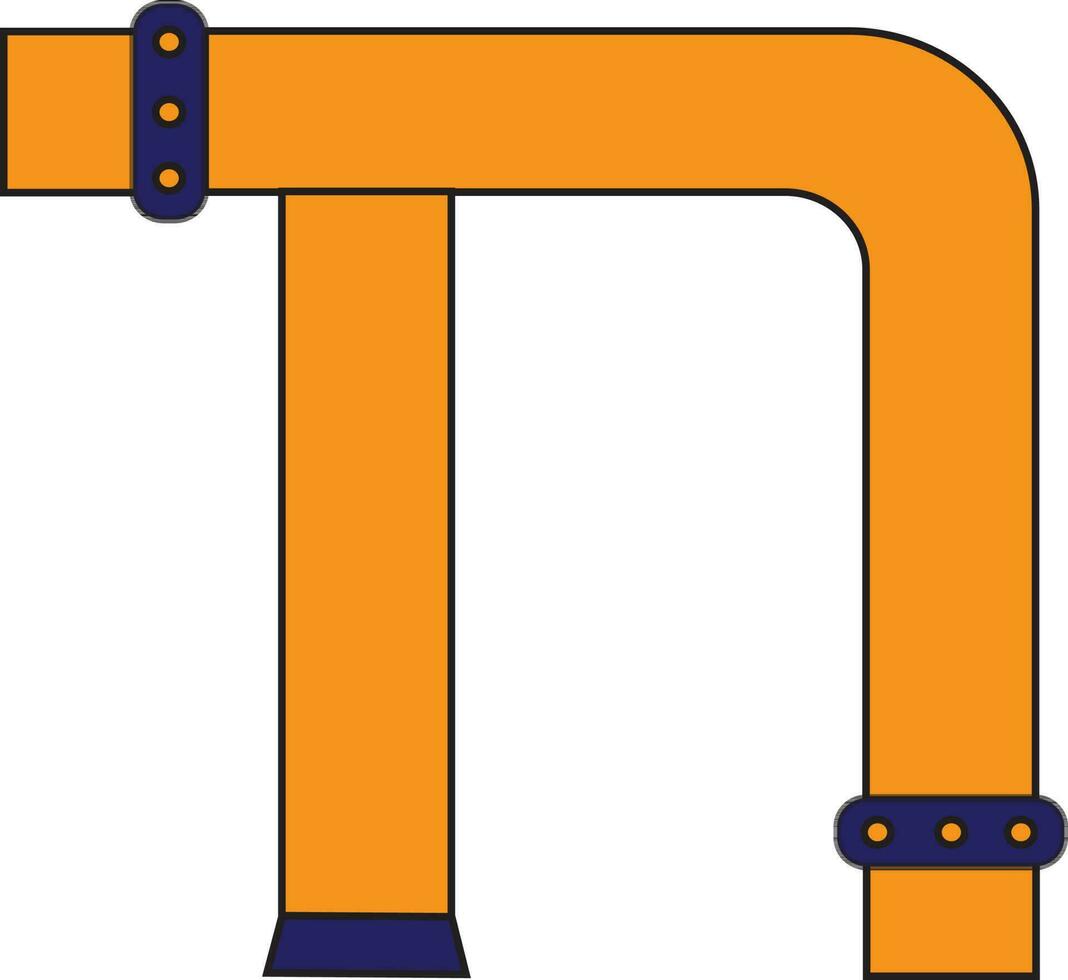 Yellow and blue pipeline icon. vector