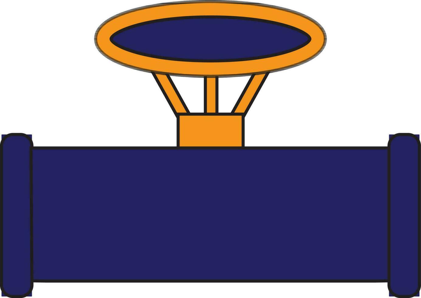 Illustration of a blue and yellow valve pipe. vector