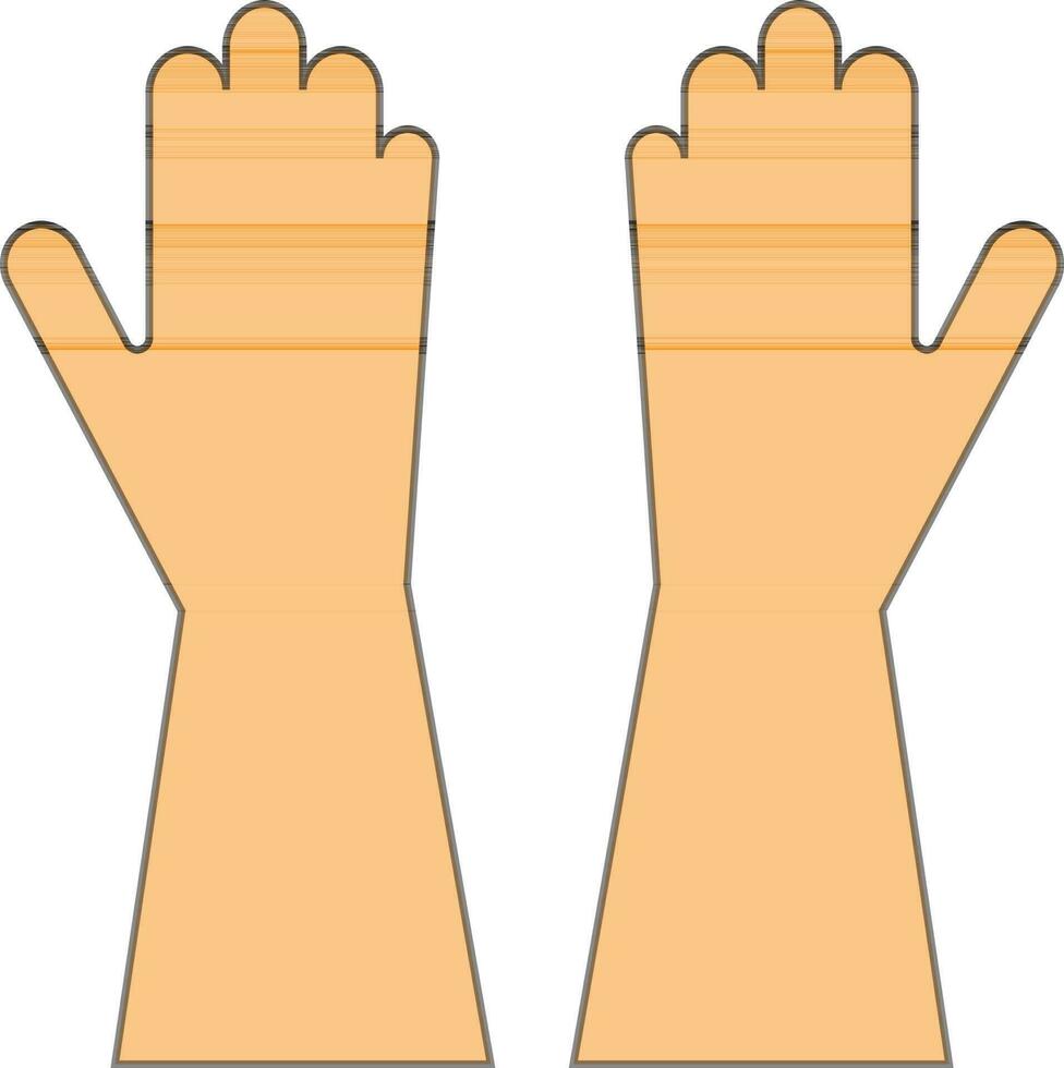 Yellow gloves in flat style. vector