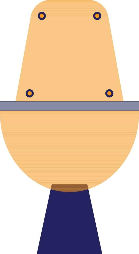 Isolated blue and yellow toilet seat in flat style. vector