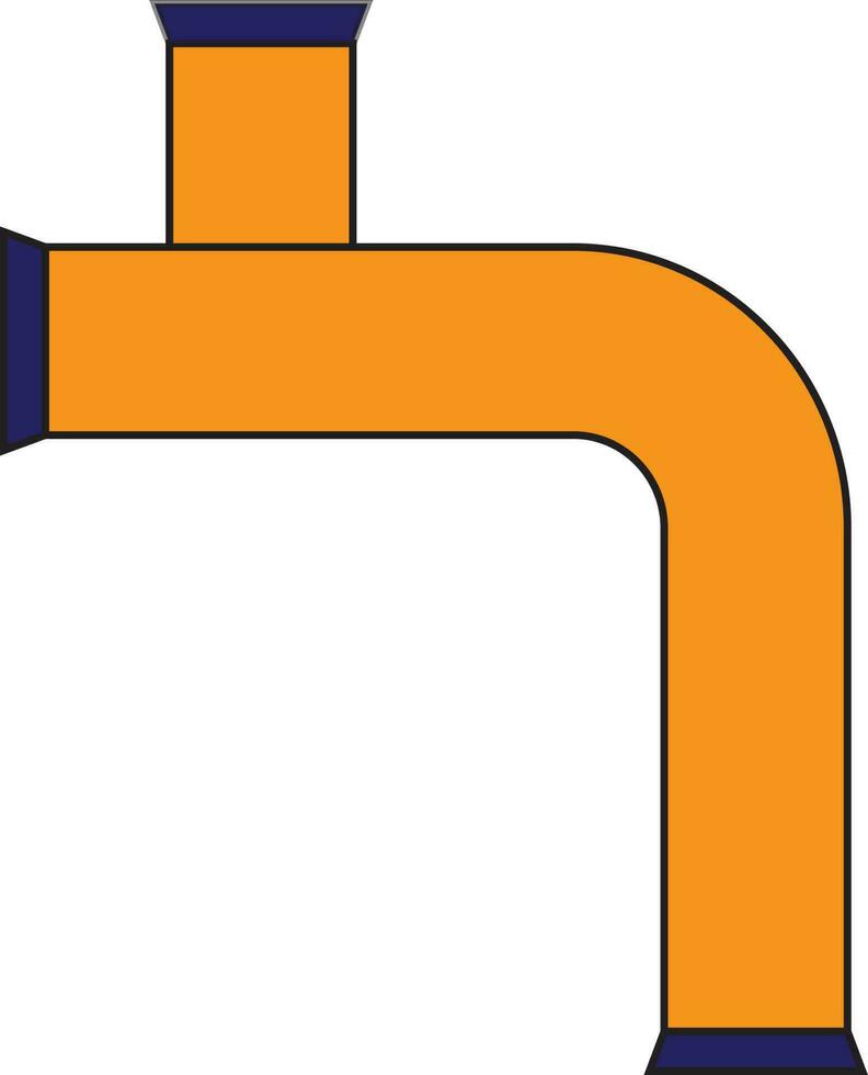 Flat style pipe in blue and yellow color. vector