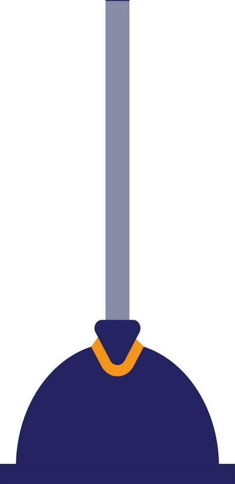 Flat style plumbing plunger in blue color. vector