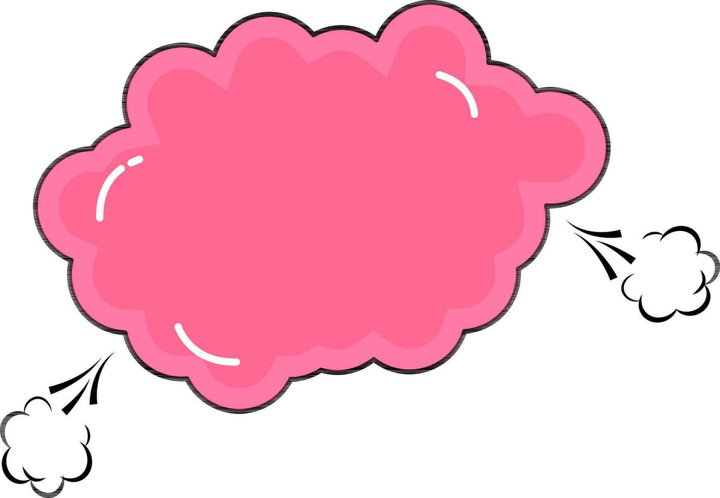 Blank comic cloud speech made by pink color. vector