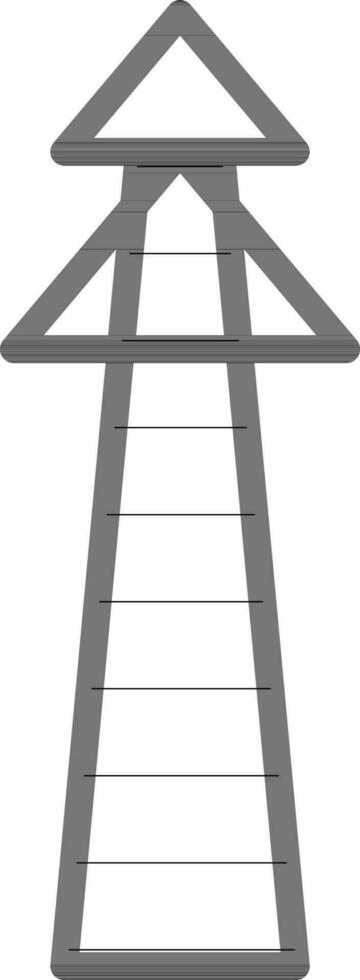 Line art icon of electricity tower in flat style. vector