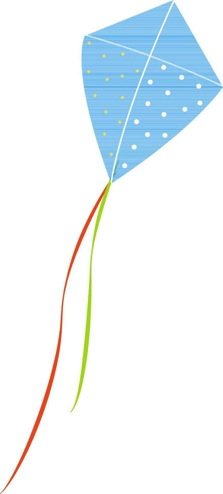 White dots decorated flying kite. vector