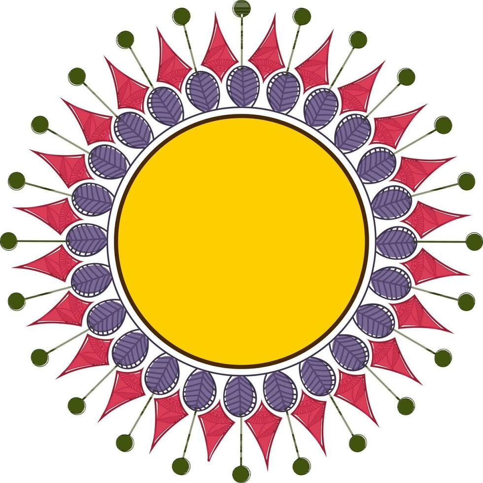 Creative floral decorated circular frame design. vector