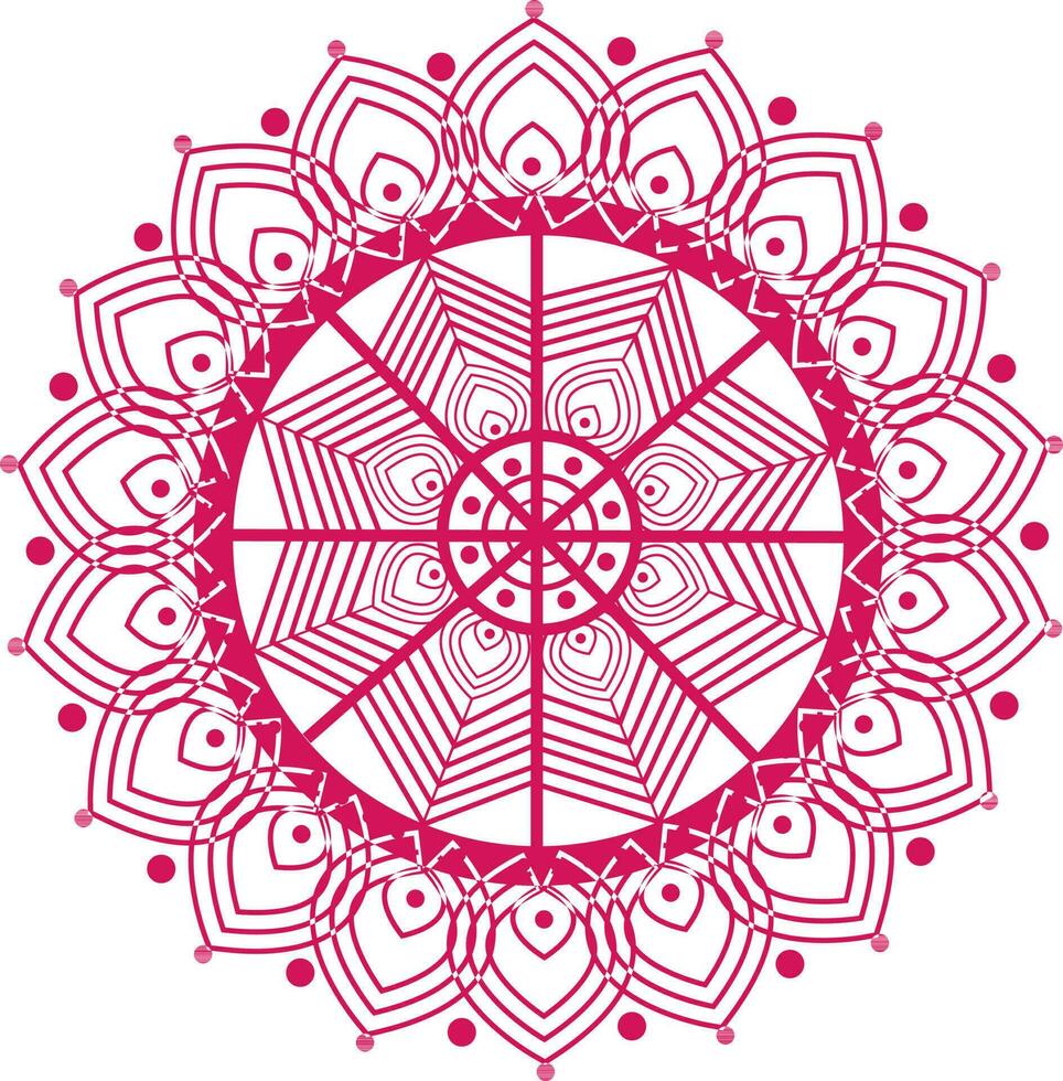 Pink artistic floral mandala design. vector