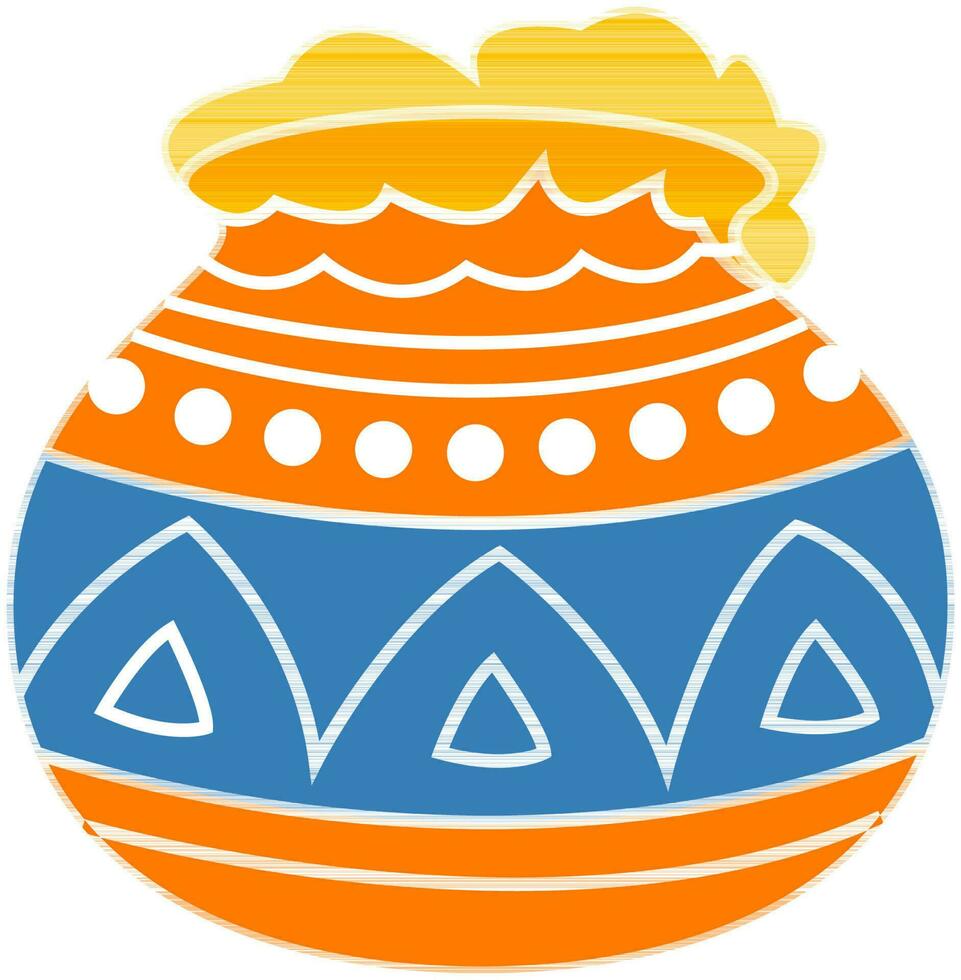 Flat illustration of decorative mud pot. vector