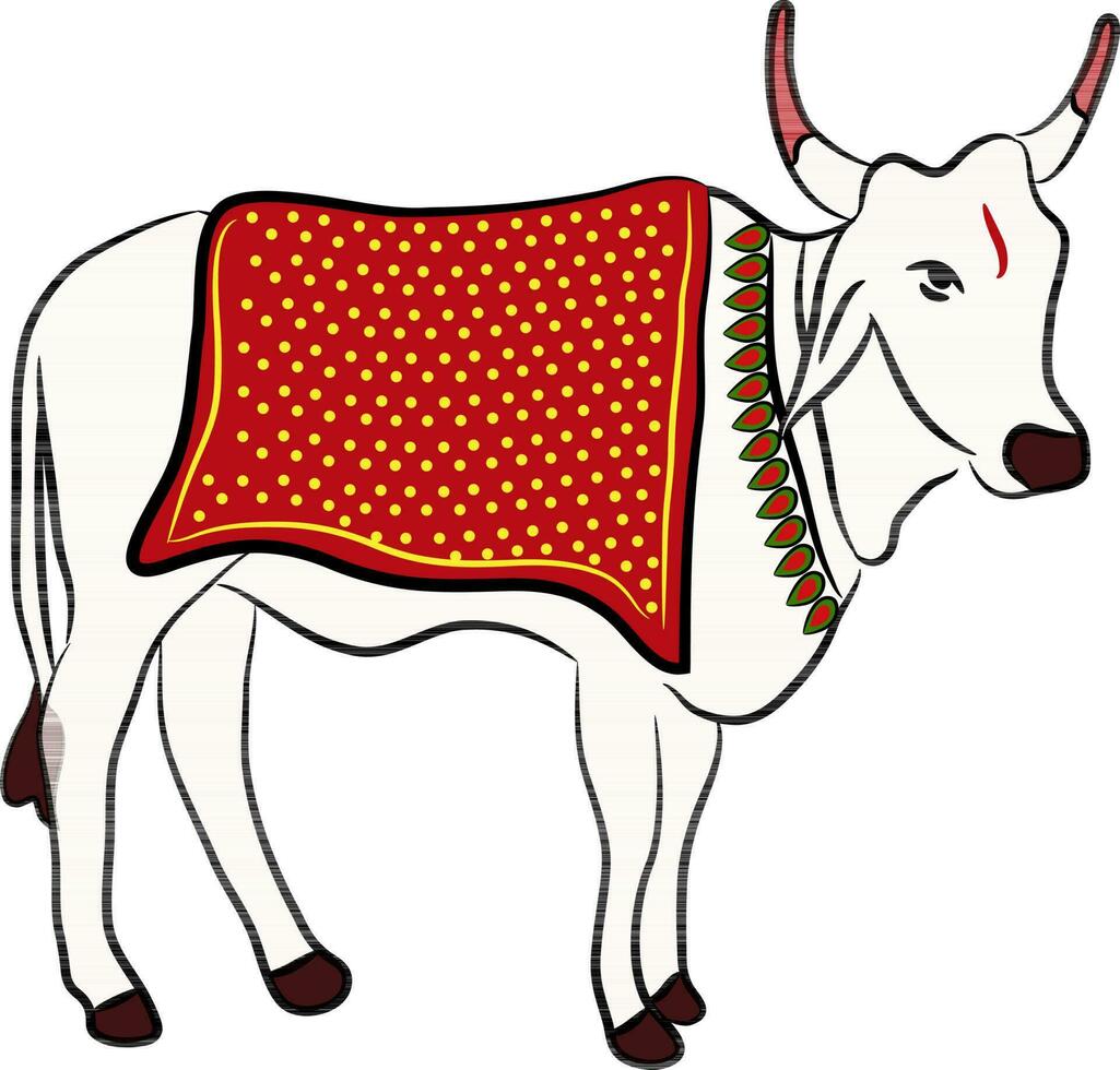 Flat illustration of cow. vector