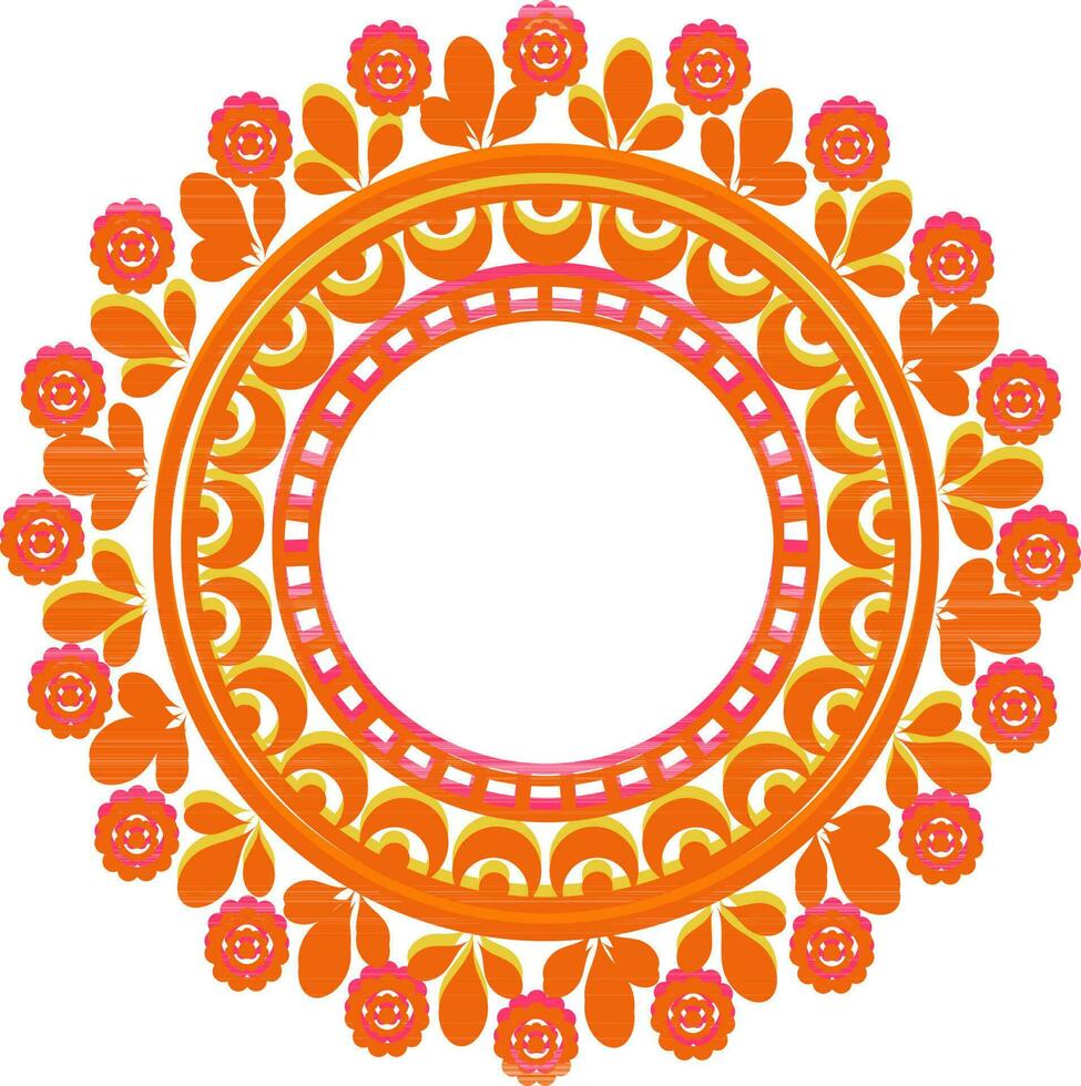 naranja floral mandala diseño. vector