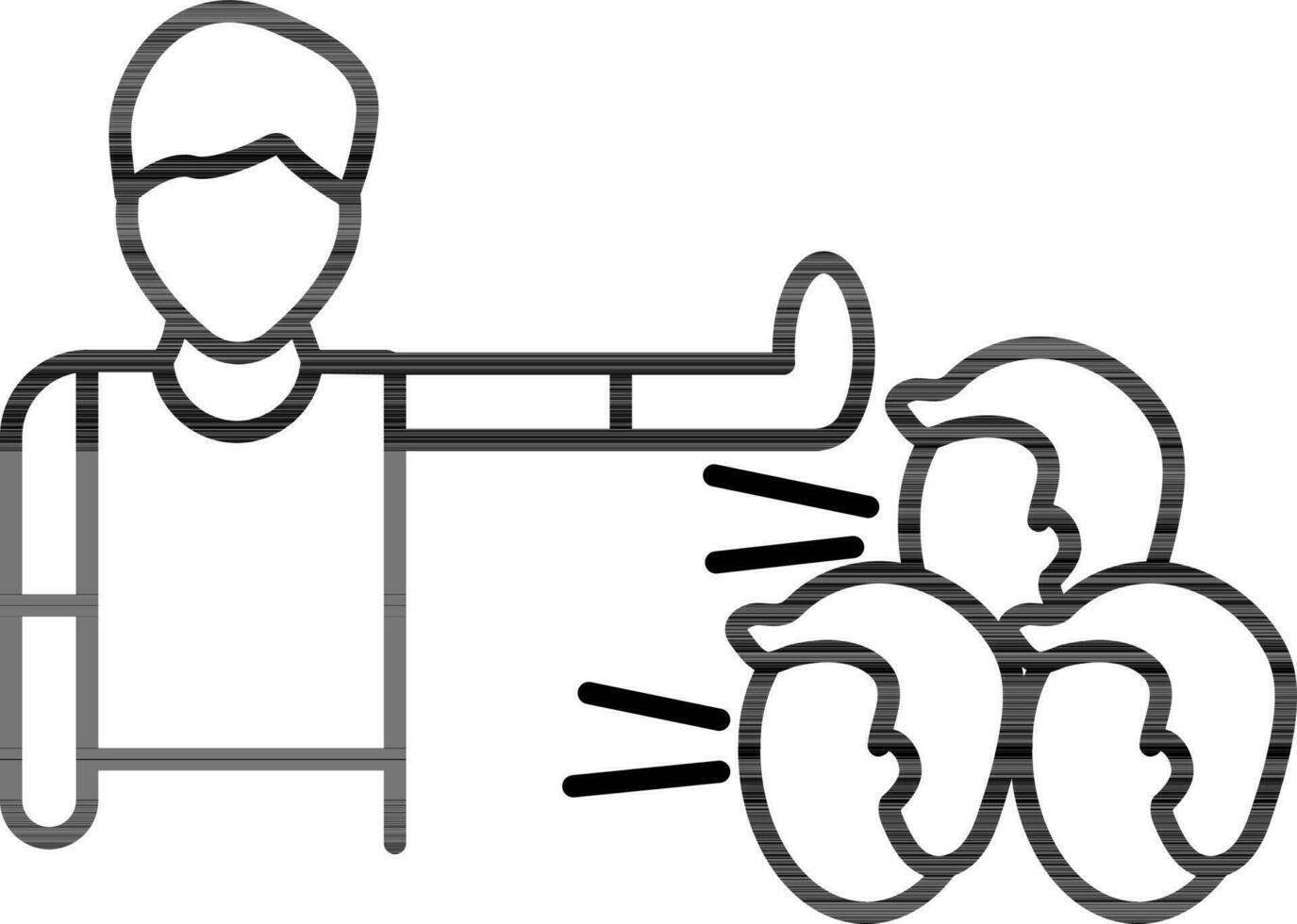 No speak icon in black line art. vector
