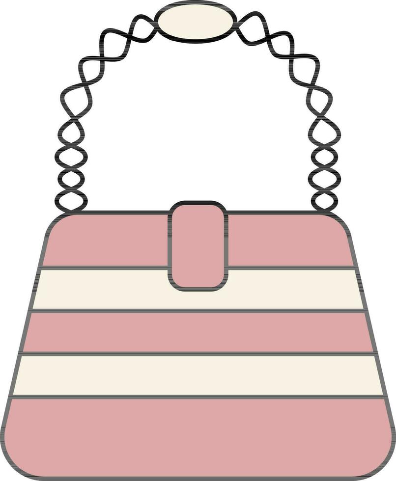 Female Handbag or Purse Icon in Line Art. vector