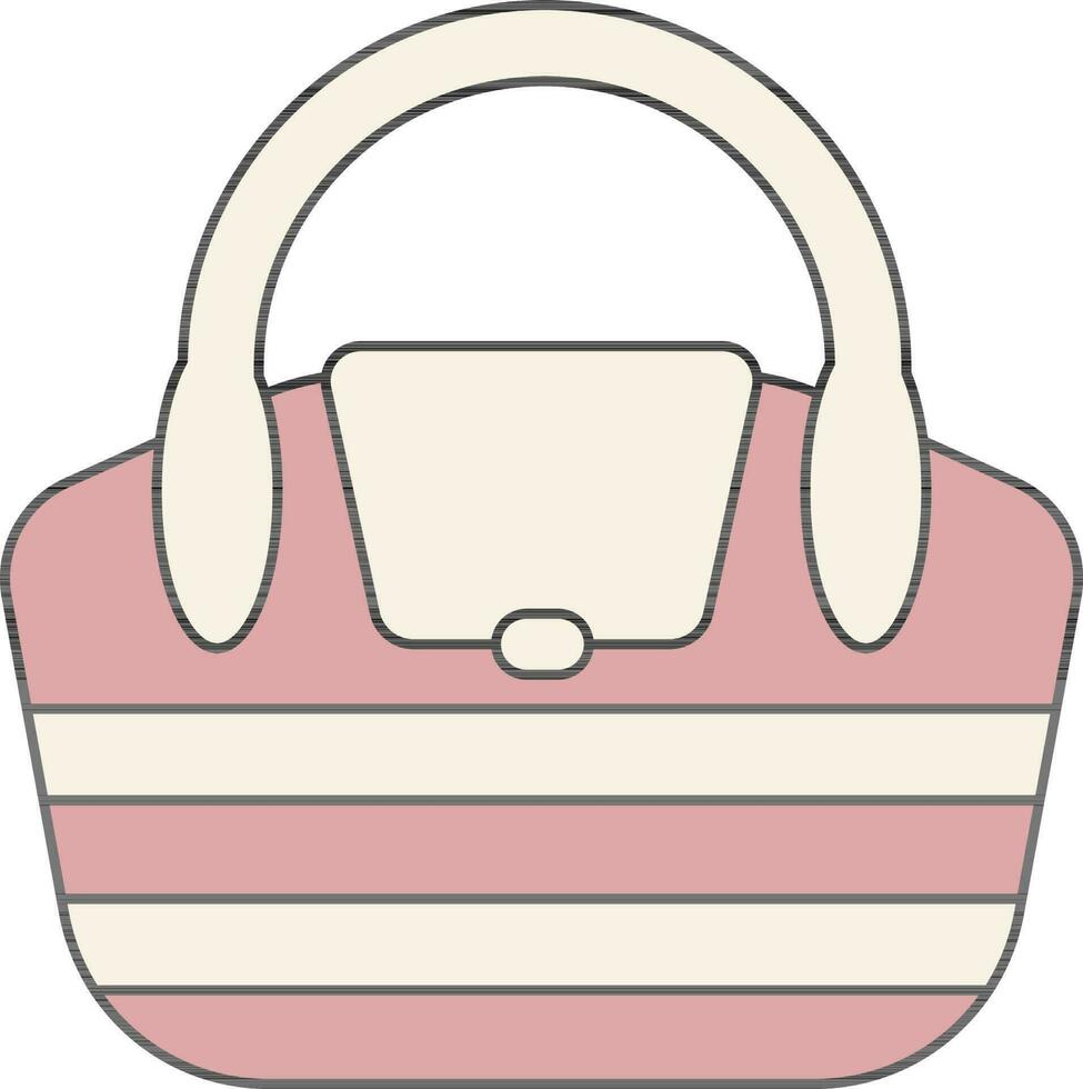 Illustration of Handbag Icon in Line Art. vector