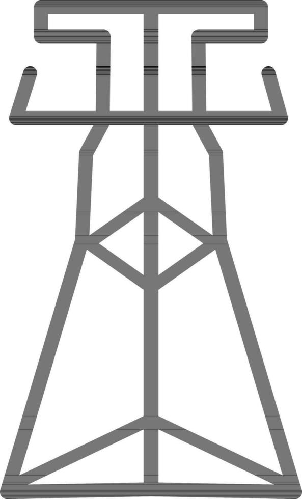 icono de alto voltaje electricidad torre en plano estilo. vector