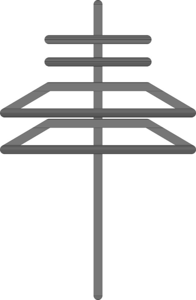 Flat style illustration of antenna tower. vector