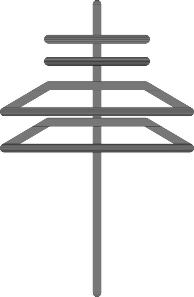 Flat style illustration of antenna tower. vector