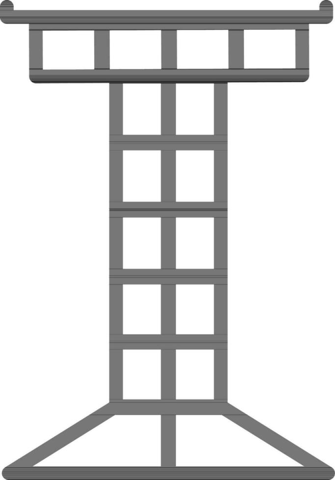 Flat icon of high voltage electricity tower. vector