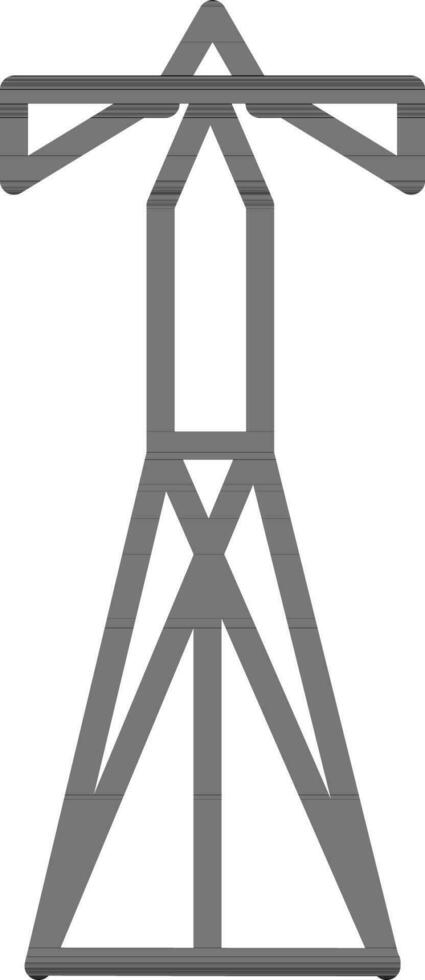 Isolated flat style icon of electricity tower. vector