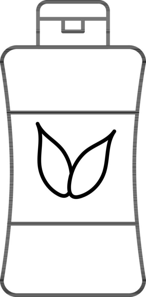 Organic Cosmetic Bottle Icon in Black Line Art. vector