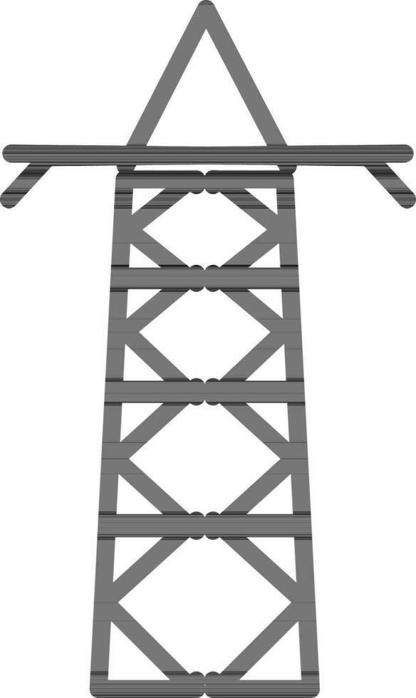Line art high power supply tower in flat style. vector