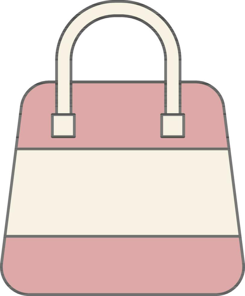 Isolated Female Handbag Icon in Line Art. vector