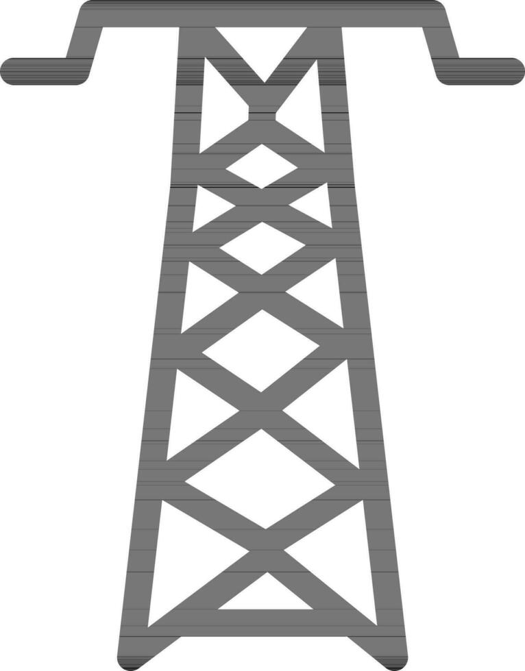High power line illustration of tower. vector