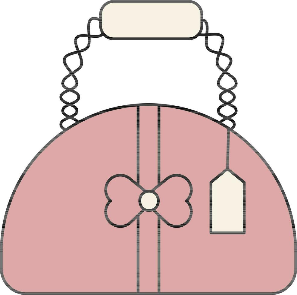 Modern Stylish Female Handbag Icon in Line Art. vector