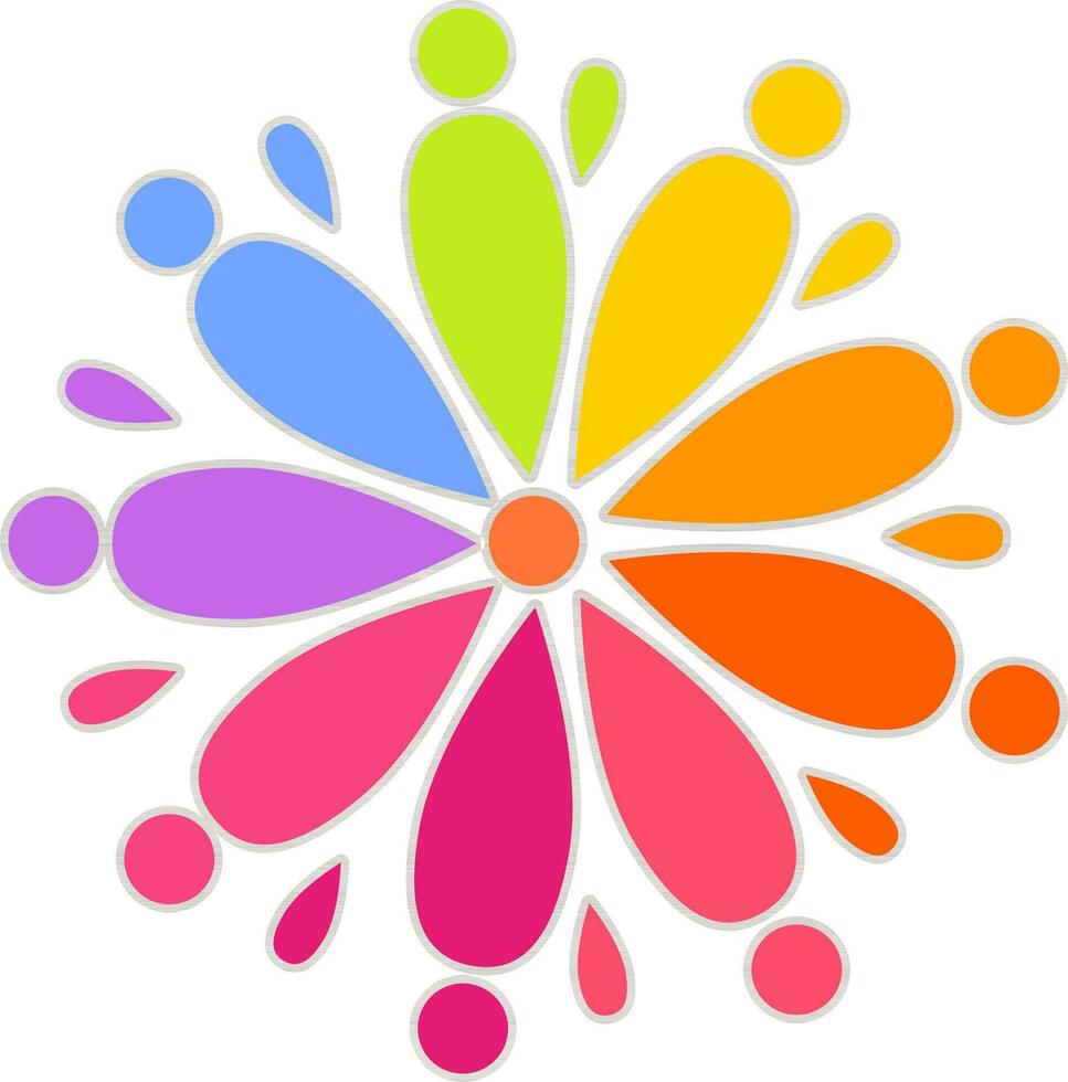 Colorful floral element design. vector