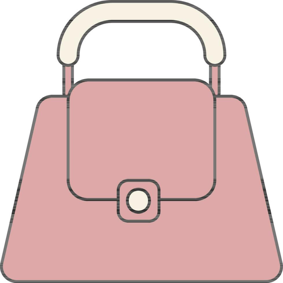 Illustration of Ladies Handbag Icon in Flat Style. vector