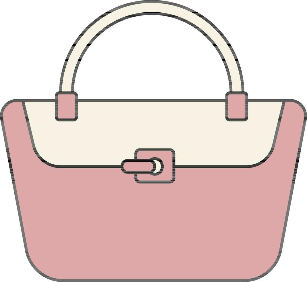 Isolated Female Handbag Icon in Line Art. vector