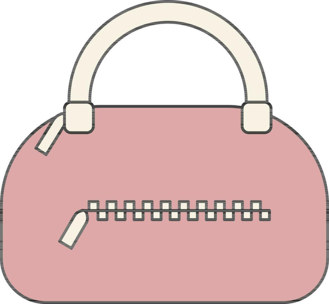 Isolated Female Handbag Icon in Line Art. vector
