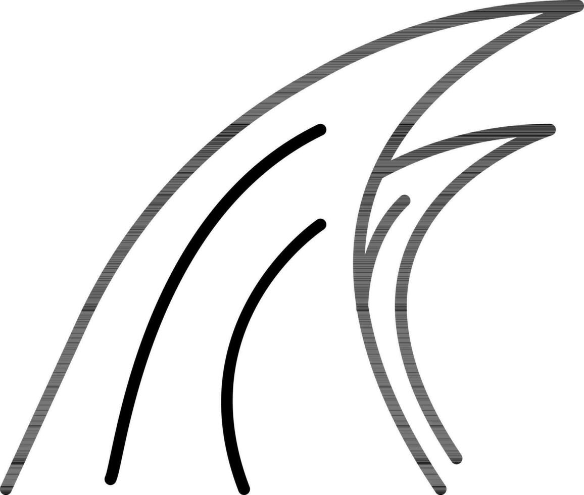 Tsunami Waves Icon In Line Art. vector