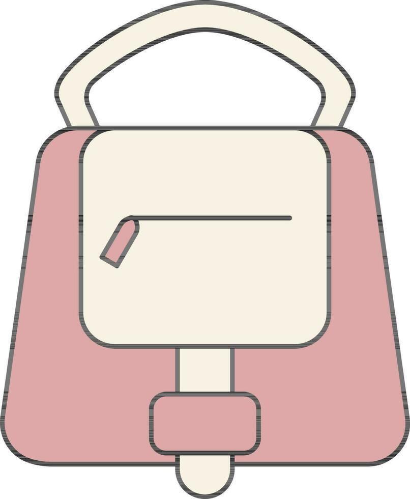 Illustration of Female Handbag Icon in Flat Style. vector