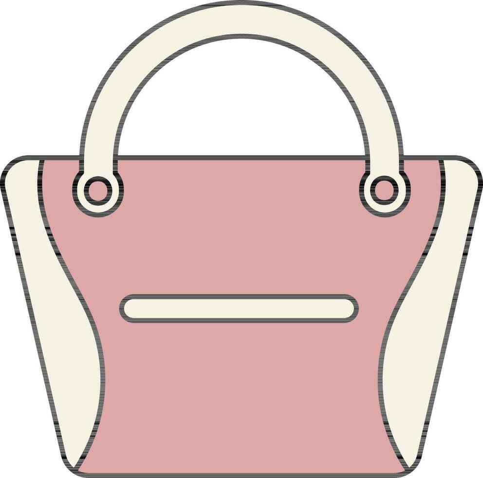 Female Modern Handbag Icon in Line Art. vector