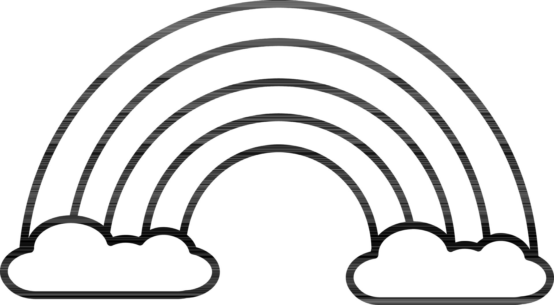 Black Line Art Illustration of Rainbow Icon. 24332335 Vector Art at