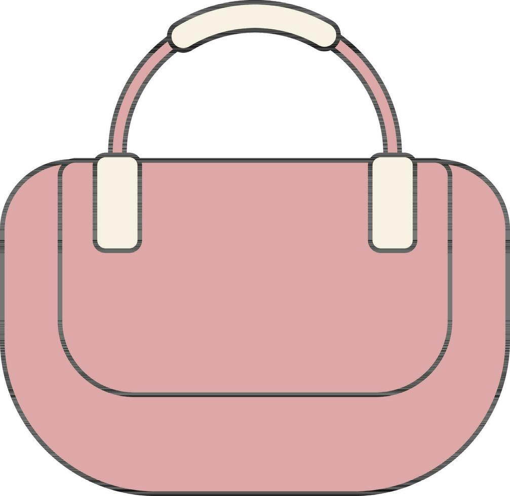 Illustration of Female Handbag or purse Icon in Line Art. vector