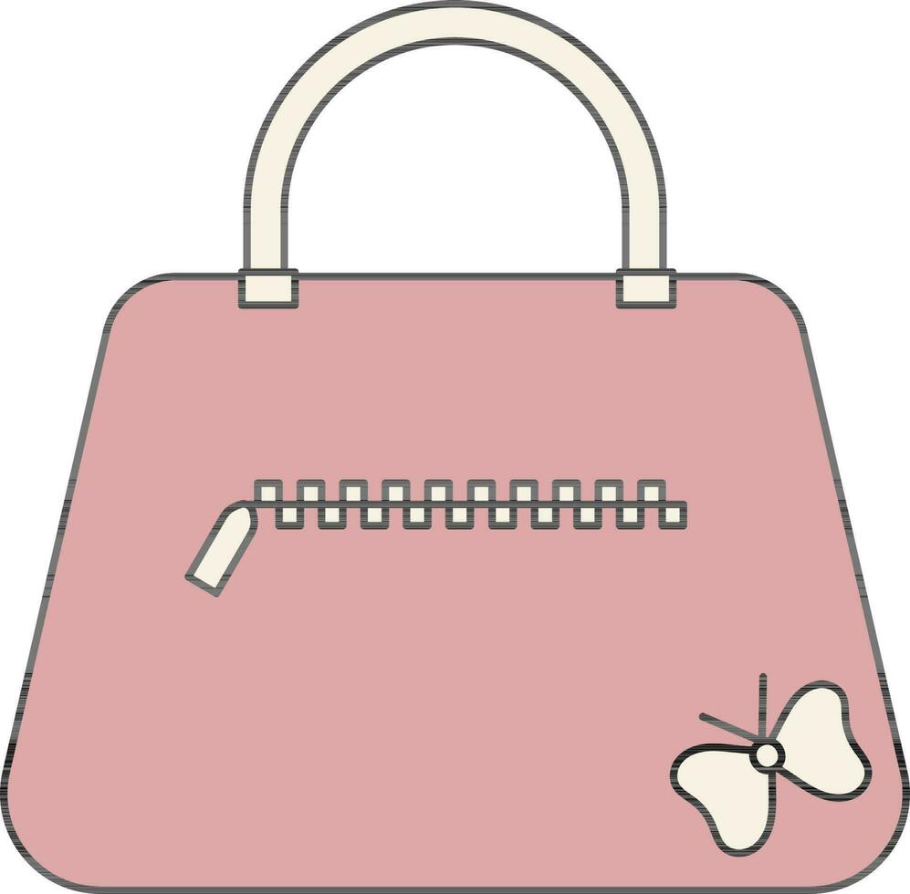 Modern Handbag Icon in Flat Style. vector