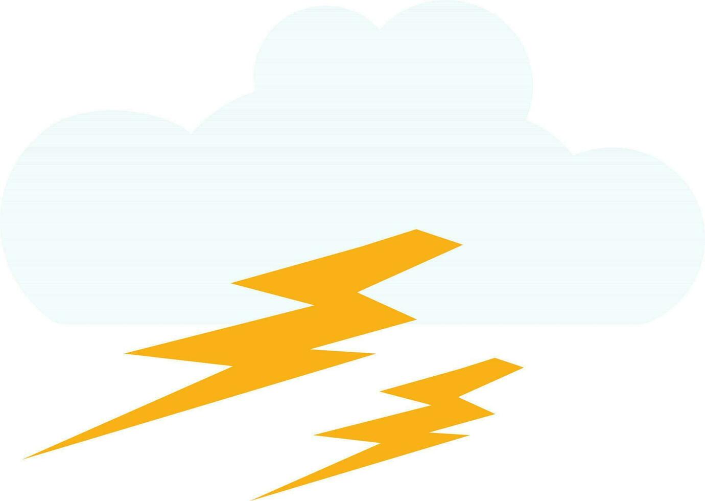 Flat icon of cloud with thunder lighting. vector