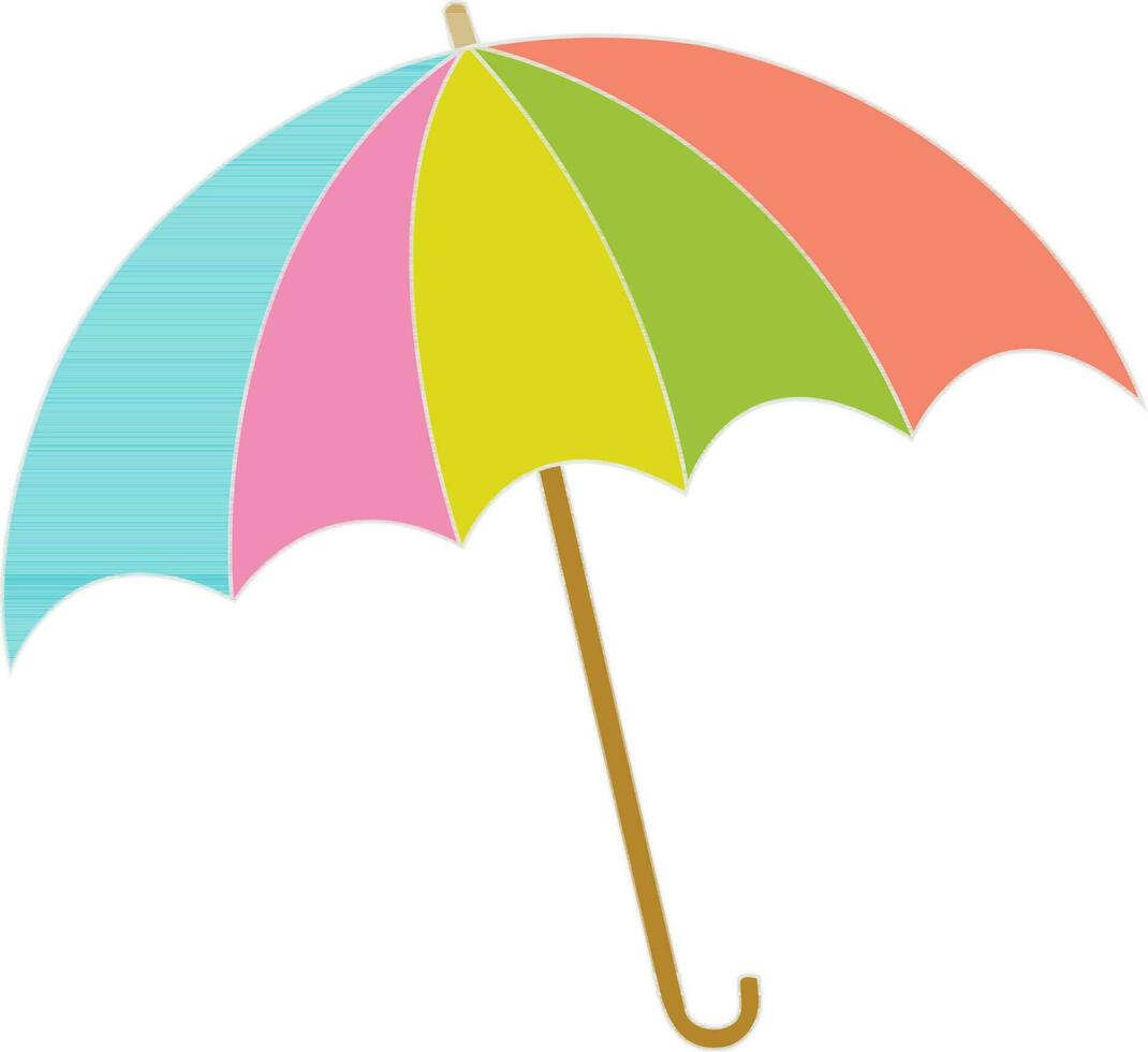 Vector illustration of colorful umbrella.