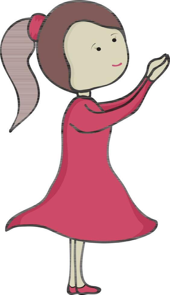 dibujos animados personaje de un pequeño muchacha. vector