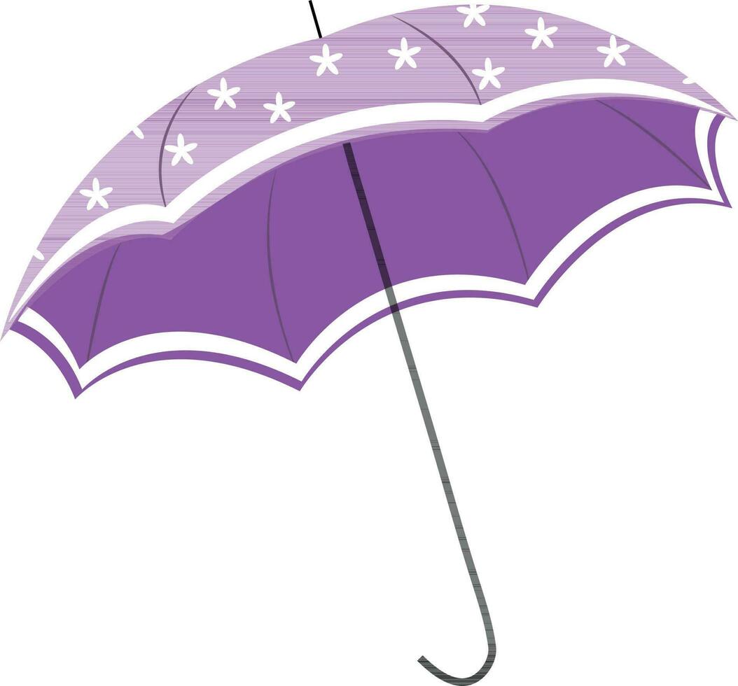 Beautiful purple and white umbrella. vector