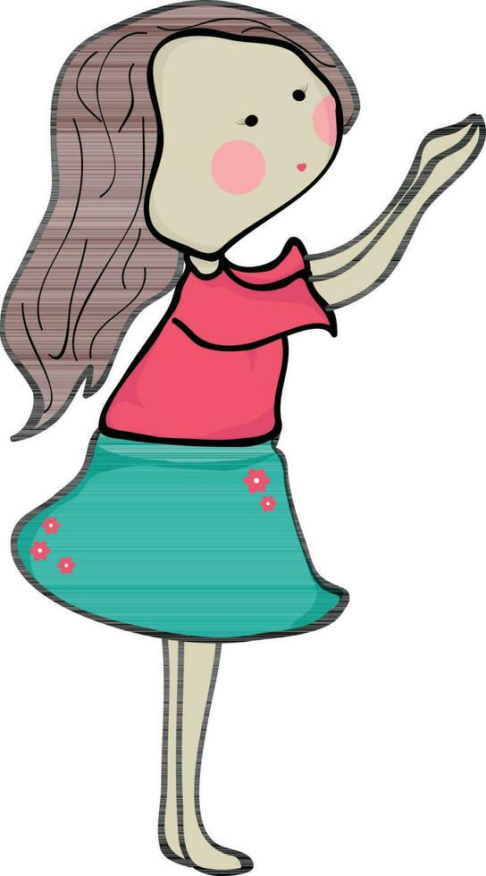 dibujos animados personaje de un pequeño muchacha. vector