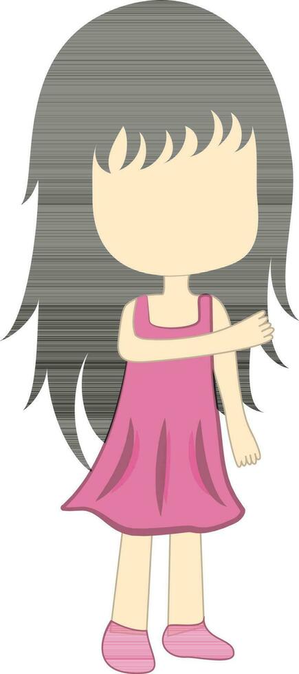 Cartoon character of a cute small girl. vector