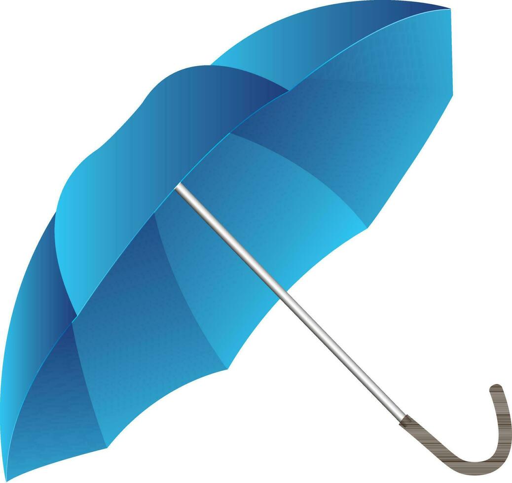 Beautiful shiny blue color umbrella. vector