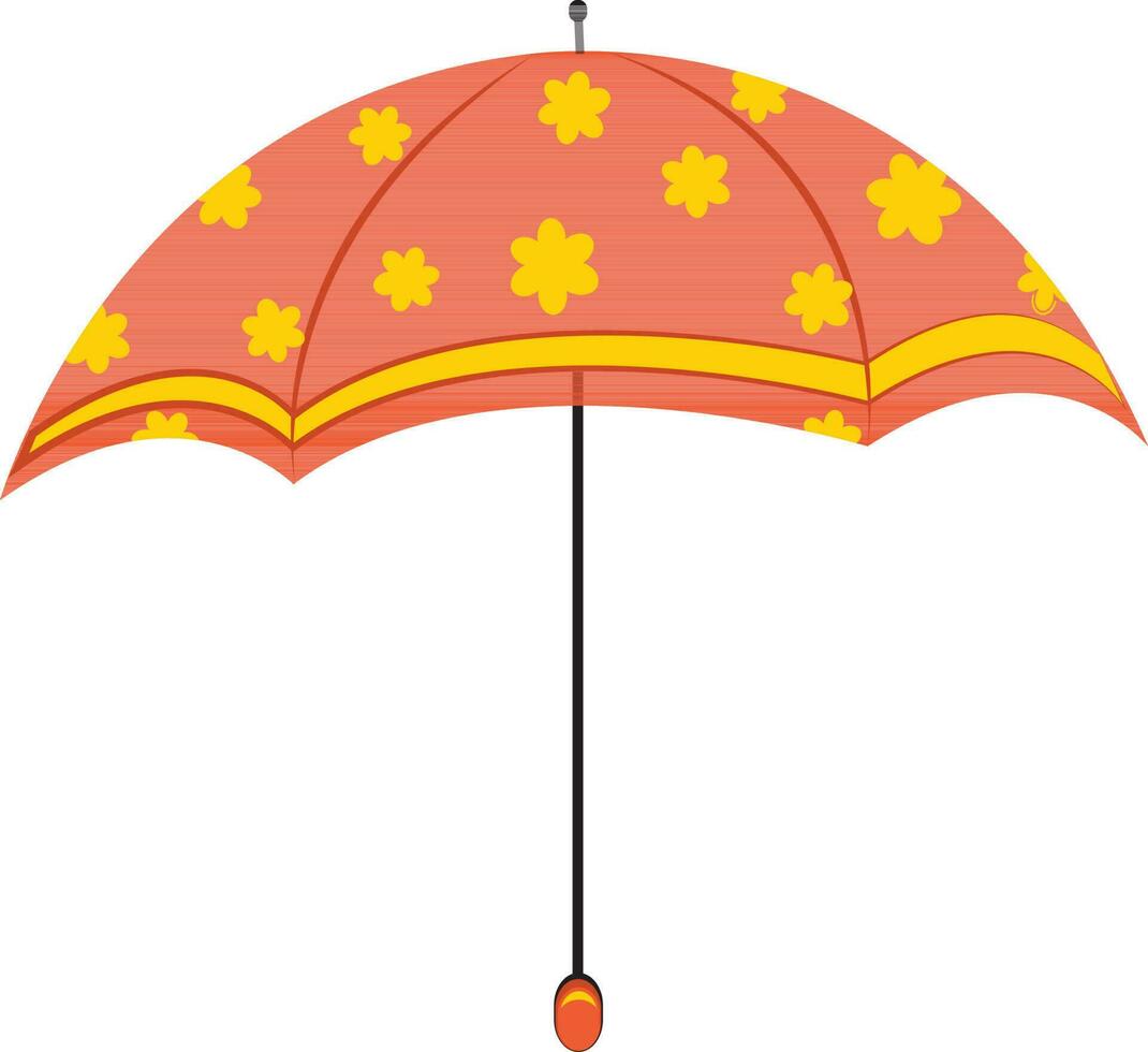 plano naranja paraguas icono. vector