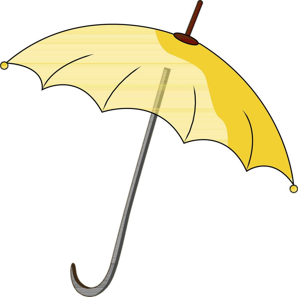 Yellow umbrella icon. vector
